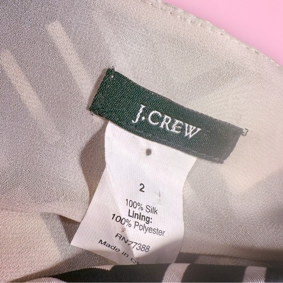 J. Crew Black & Cream Picnic Plaid A-Line Flounce Silk Top With Tie Back Size 2 - Picture 2 of 10